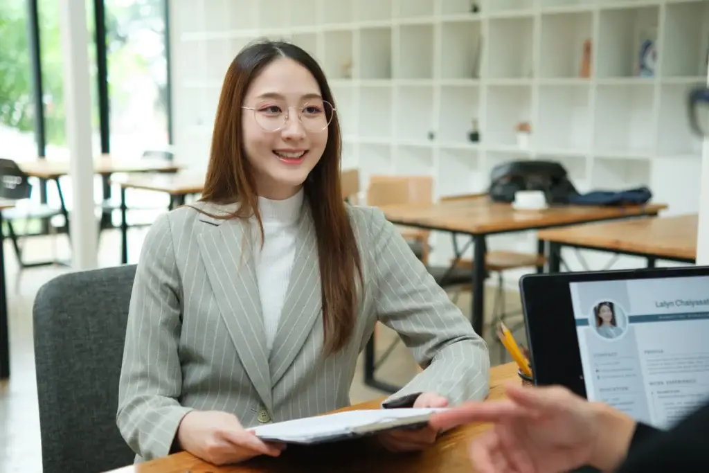 Candidate attending a recruitment interview