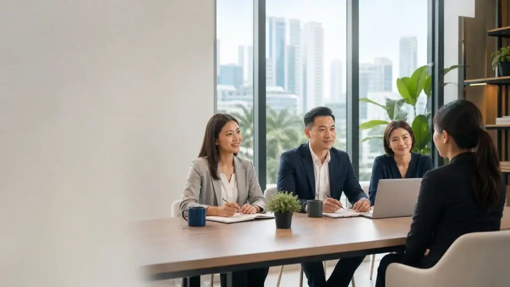 Singapore SME interview panel meeting a candidate