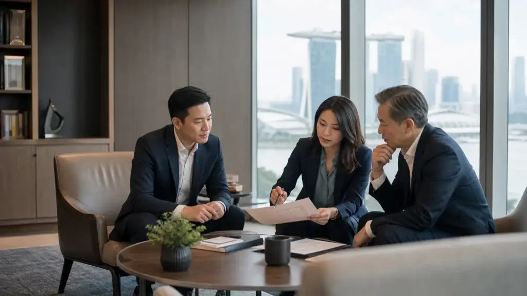 Senior leaders reviewing an executive candidate brief